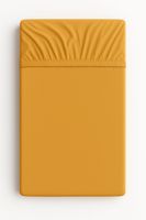 Prześcieradło bawełniane z gumką do łóżeczka 120x60 cm - musztardowe