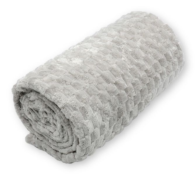 Miękki Koc Szachownica 200X220 - Jasnoszary zdjęcie 1