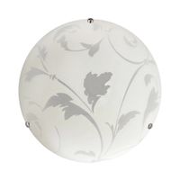 Mangano lampa sufitowa plafon 30 chromowy 1x60W E27 klosz biały z wzorem