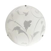 Mangano lampa sufitowa plafon 30 chromowy 1x60W E27 klosz biały z wzorem