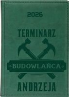 Stylowy kalendarz BUDOWLAŃCA książkowy A5 2026 rok z grawerem tygodniowy