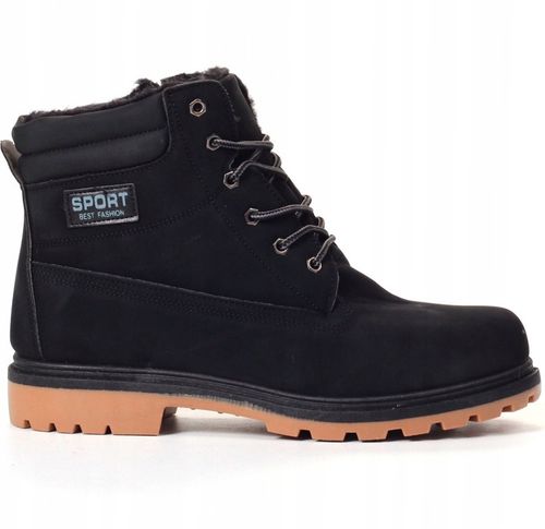 BUTY MĘSKIE ZIMOWE TRAPERY WODOODPORNE CZARNE na Arena.pl