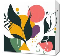 Obraz 40x40cm Kolorowa Abstrakcja Botaniczna