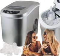 Kostkarka do lodu MOCNA srebrna REGULACJA WIELKOŚCI KOSTEK WYDAJNA BAROWA