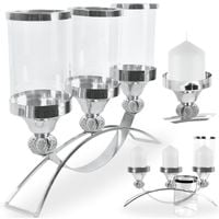 Świecznik srebrny glamour szklany na stół