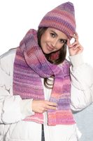 KOMPLET CIEPŁA CZAPKA I SZALIK RÓŻOWY UNI RÓŻOWY