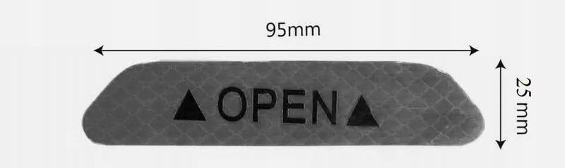 4 szt kpl odblask bezpieczeństwo ostrzegawczy OPEN zdjęcie 7