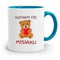 Kubek Błękitny Na Walentynki Kocham Cie Misiaku Z Nadrukiem Ze Zdjęciem