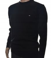 Sweter męski gładki czarny pod szyję okrągły M