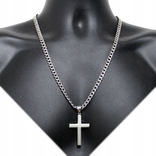 Srebrny ŁAŃCUSZEK Z KRZYŻYKIEM Krzyż Łańcuch Naszyjnik WŁOSKI + GRATIS na Arena.pl