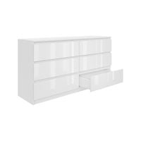 Komoda biała połysk AVEN 140 cm 6 szuflad różne kolory DARMOWA DOSTAWA