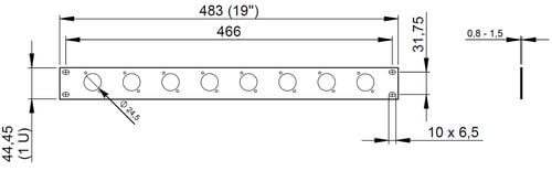 Panel maskujący zaślepka 8 gniazd XLR Rack 19" 1U stal Thon 8XLR na Arena.pl