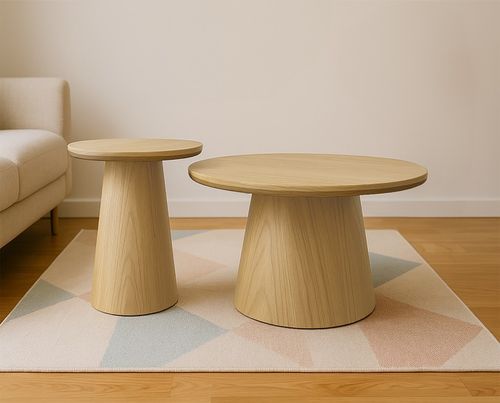 ZESTAW STOLIKÓW KAWOWYCH STYL BOHO SCANDI JAPANDI ZESTAW 2SZT Ø60 na Arena.pl