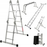 KADAX Drabina aluminowa wielofunkcyjna 4x3 z podes