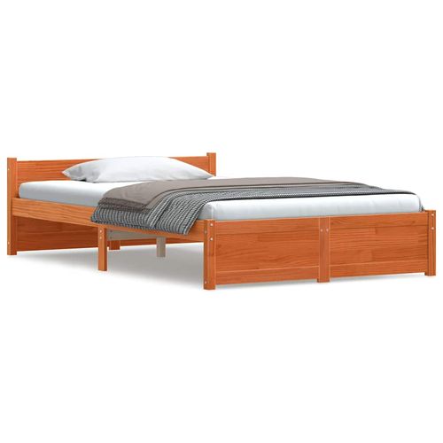 Ramka łóżka Woskowy brąz 135 x 190 cm Lite drewno sosnowe na Arena.pl