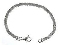 SREBRNA BRANSOLETKA ŁAŃCUSZEK SPLOT KRÓLEWSKI BIZANTYJSKI 4.2MM 20CM