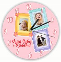 ZEGAR ścienny z grafiką dużo wzorów PREZENT DLA DZIECKA ze zdjęciami