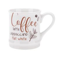 Kubek porcelanowy z uchem 300 ml z nadrukiem na prezent do kawy herbaty