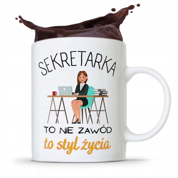 Kubek Prezent Dla Sekretarki To Styl Życia Z Nadrukiem Ze Zdjęciem zdjęcie 1