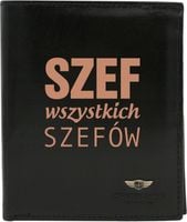 Portfel męski skórzany czarny GRAWEROWANY prezent na urodziny dla szefa