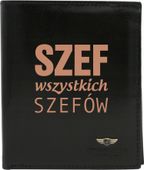 Portfel męski skórzany czarny GRAWEROWANY prezent na urodziny dla szefa