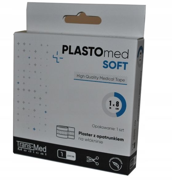 PLASTER WŁOKNINOWY PLASTOmed SOFT 8cm x 1m 100SZT zdjęcie 2