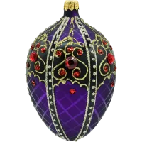 Bombka choinkowa szklana - Ekskluzywne Jajo Faberge: czarno-purpurowe