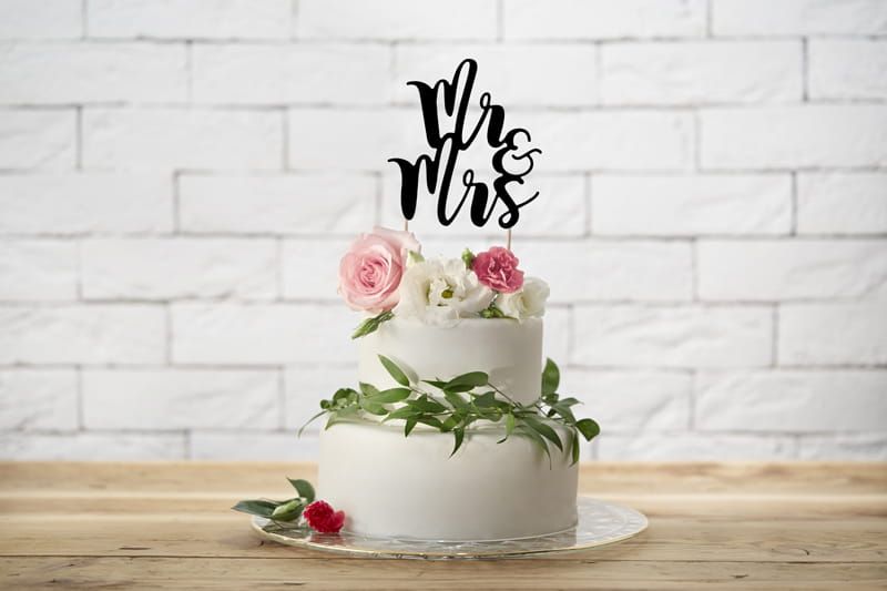 Topper na tort Mr&Mrs, 25,5cm zdjęcie 3