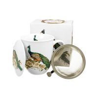 KUBEK Z ZAPARZACZEM POKRYWKĄ DO ZIÓŁ HERBATY DUO PAW NA PREZENT 400 ML