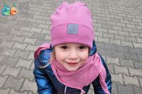 MIS GATOS czapka dla dziewczynki prążkowana uszka porzeczkowa 48-50