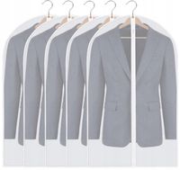 5 X POKROWIEC NA ODZIEŻ UBRANIA GARNITUR KURTKĘ 60X100 PRZEZROCZYSTE