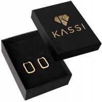 Kolczyki damskie złote stal chirurgiczna pozłacane Prostokąty dmuchane