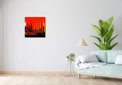 Obraz 50x50cm Miejski Krwisty Ogień na Arena.pl