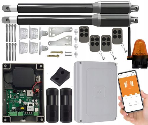 Zestaw do Bramy Dwuskrzydłowej DE200 2x2m 300kg WiFI Fotokomórka 4xPilot na Arena.pl