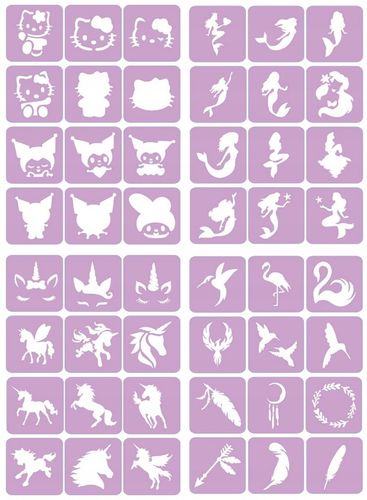 Szablony do tatuaży brokatowych, Tatuaże brokatowe - mix 100 sztuk na Arena.pl