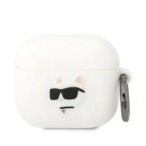 Etui Karl Lagerfeld Silicone Choupette Head 3D na AirPods 3 - białe na Arena.pl