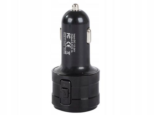 Transmiter Bluetooth FM MP3 + Ładowarka Samochodowa 2x USB czarny na Arena.pl