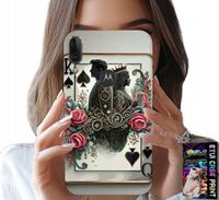 ETUI DO MOTOROLA MOTO E6 PLUS - KARTA KRÓL KRÓLOWA POKER KARTY + SZKŁO