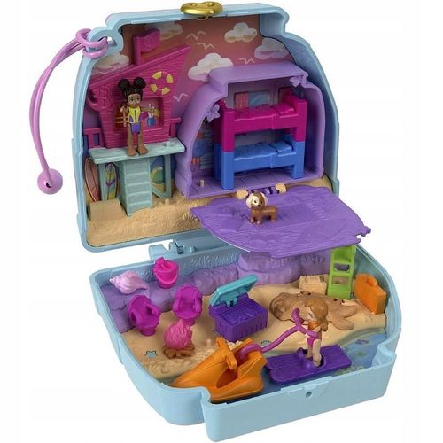 ZESTAW KOMPAKTOWY POLLY POCKET PLAŻOWY PIESEK MINIVAN plus LALKI I DODATKI na Arena.pl