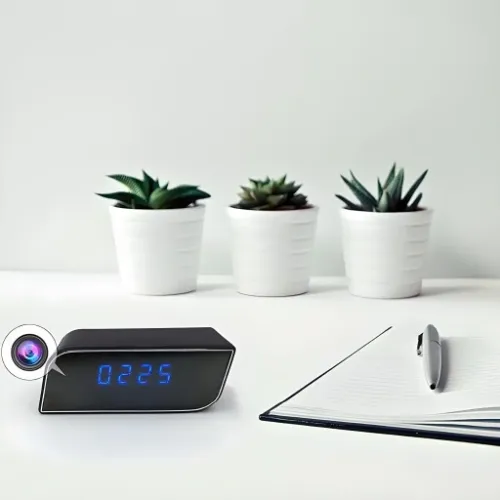 ZEGAR Z UKRYTA MINI KAMERA SZPIEGOWSKA WiFi BUDZIK na Arena.pl