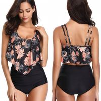 STRÓJ KĄPIELOWY BIKINI WKŁADKI BOHO WYSOKI STAN MAJTEK WYSZCZUPLAJĄCY / XXL