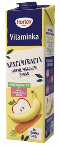 HORTEX SOK VITAMINKA 1L MARCHEW JABŁKO BANAN W KARTONIE na Arena.pl