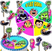 ZESTAW OPŁATEK NA TORT 20CM + TOPPERY PAPIEROWE - MŁODZI TYTANI 15CM 18CM