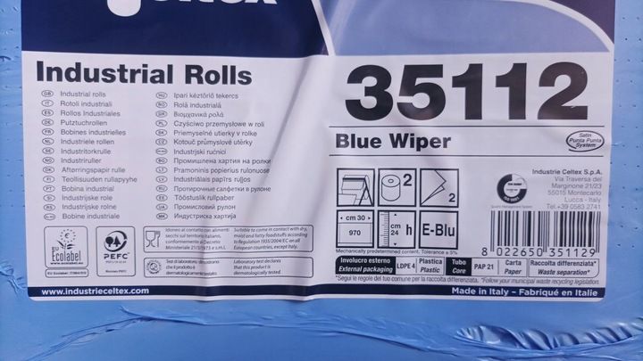 Czyściwa papierowe BLUE WIPER, niebieskie, 2 warst. 2x290 m CELTEX zdjęcie 2