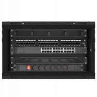 6U | 600x450mm SZAFA RACK 19'' | czarna | wyposażona | zestaw ZGS06-645-24B