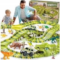 MEGA TOR WYŚCIGOWY DINOZAUR DINO PARK ZESTAW XXL 270 EL + SAMOCHODZIK
