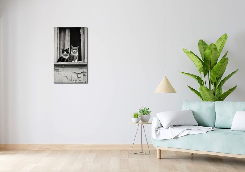 Obraz 40x70cm Para w Oknie zdjęcie 2