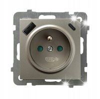GNIAZDO Z ŁADOWARKĄ USB A+C 3.4 20W OSPEL AS GP-1GZPUSBAC/m/45 SATYNA LIGHT