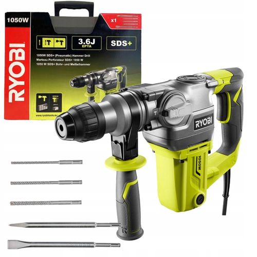 RYOBI MŁOT UDAROWY MŁOTOWIERTARKA 1050W 3,6 J RSDS1050-K +WALIZKA+DŁUTA na Arena.pl