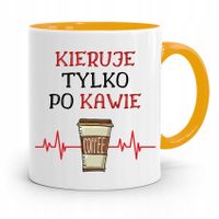 Kubek Żółty Dla Kierownika Kieruje Po Kawie Z Nadrukiem Ze Zdjęciem